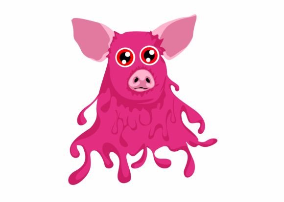 Cute Pink Slime Pig SVG Halloween SVG